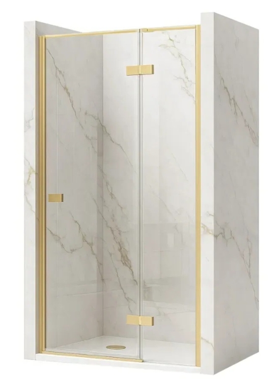душевая дверь Rea Atlas 100x200 безопасное стекло, прозрачное, справа, gold brush (REA-K4675)
