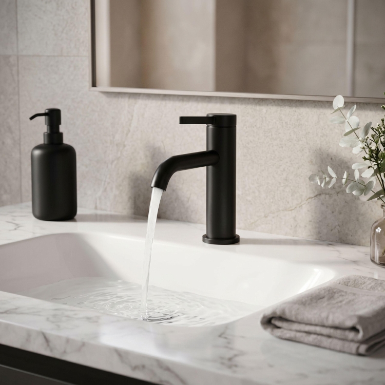 смеситель для умывальника Rea Rivo black (REA-B6531)
