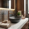 смеситель для умывальника Rea Lungo Diamond high brushed copper (REA-B9846)
