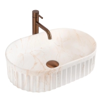 умывальник Rea Georgia 55x35 матовый, бежевый, имитация камня (REA-U3542)