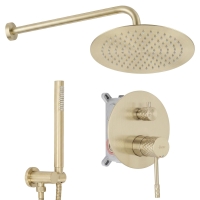 душевая система Rea Lungo Diamond скрытого монтажа, brushed gold +BOX (REA-P9665)