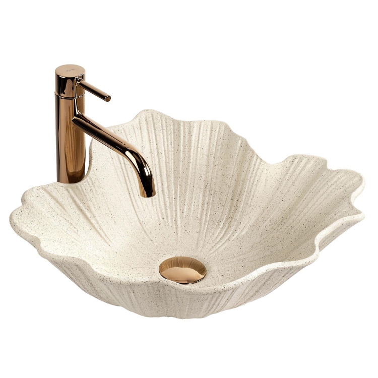 умывальник Rea Flower 47,5x40 накладной Vanilla матовый (REA-U7886)