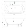 ванна акриловая Rea Korfu 170x76,5 + сифон + донный клапан (REA-W5690)