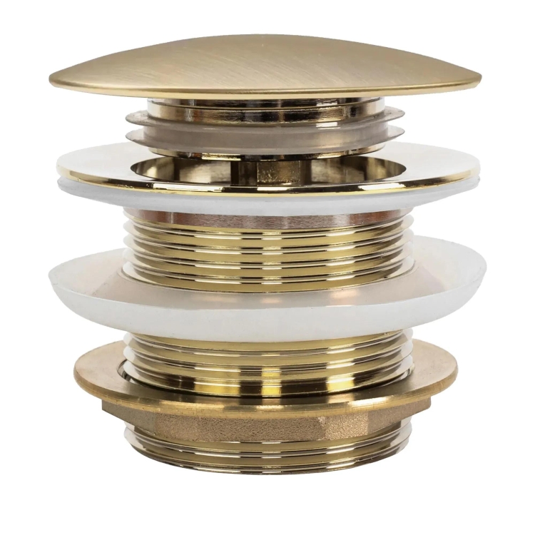 донный клапан Rea с системой click-clack, универсальный, золотой матовый (REA-W2012)