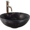 умывальник Rea Stella 35,5x35,5 black marble brush (REA-U9086)