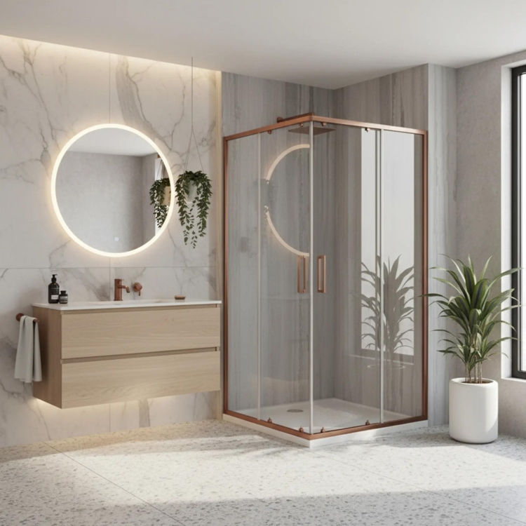 душевая кабина Rea City 80x100x190 transparent, brush copper (REA-K6981)