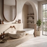 умывальник Rea Isla 49x37 накладной Warm Beige матовый (REA-U7882)