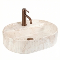 умывальник Rea Marcela Saturn 50x36 матовый, бежевый (REA-U3515)