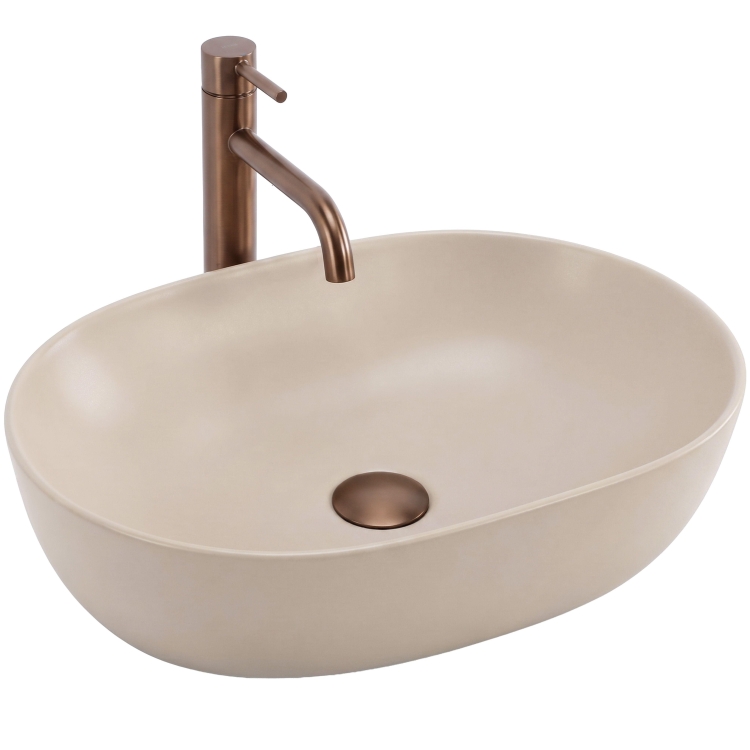 умывальник Rea Lisa 49x35 накладной Mocca матовый (REA-U7880)