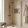 душевая система для душа с термостатом Rea Lungo copper brushed (REA-P6734)
