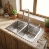 кухонная мойка Rea Toby 56x48 с сифоном brush nickel (ZLE-06417)