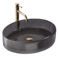 умывальник Rea Mirella Black 49,5x38 глянцевый, черный (REA-U3524)