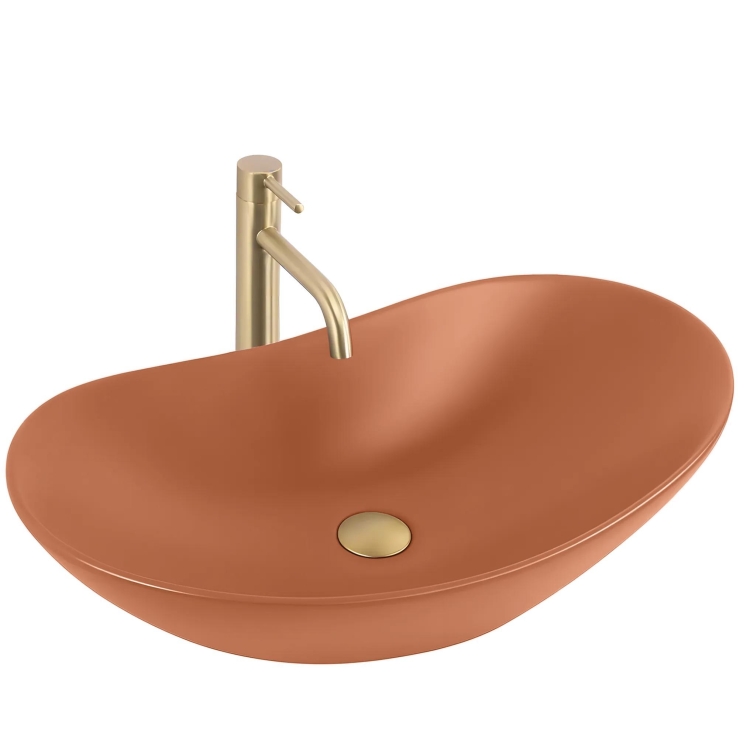 умывальник Rea Royal Cinnamon Matt 61,5x35,5 матовый, оранжевый (REA-U3530)