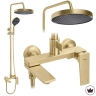 душевая система с изливом Rea Prime brushed gold (REA-P7624)