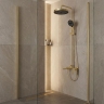 душевая система с изливом Rea Prime brushed gold (REA-P7624)