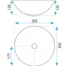 умывальник Rea Stella 35,5x35,5 aiax shiny (REA-U9088)
