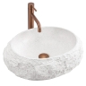 умывальник Rea Mika Ivory 50x38 матовый, белый, имитация камня (REA-U7350)