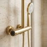 душевая система с изливом Rea Drop с термостатом brushed gold (REA-P9662)