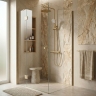 душевая система с изливом Rea Drop с термостатом brushed gold (REA-P9662)