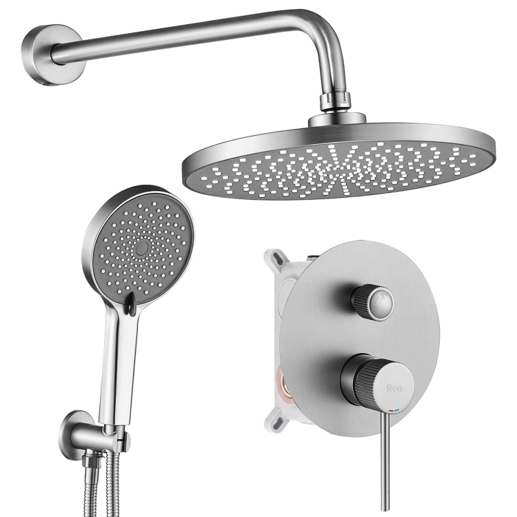 душевая система скрытого монтажа Rea Lungo Stripe brushed nickel (REA-P9493)