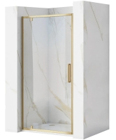 душевая дверь Rea Rapid Swing 100x195 безопасное стекло, прозрачное, brush gold (REA-K2503)