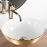 умывальник Rea Stella 35,5x35,5 gold brush/white (REA-U9087)