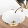 умывальник Rea Stella 35,5x35,5 gold brush/white (REA-U9087)