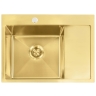 кухонная мойка Rea Fin 62x48 с сифоном, brush gold (ZLE-06013)