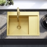 кухонная мойка Rea Fin 62x48 с сифоном, brush gold (ZLE-06013)