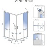 душевая кабина Rea Vento Wove 90x90 безопасное стекло, матовое (REA-K0911)