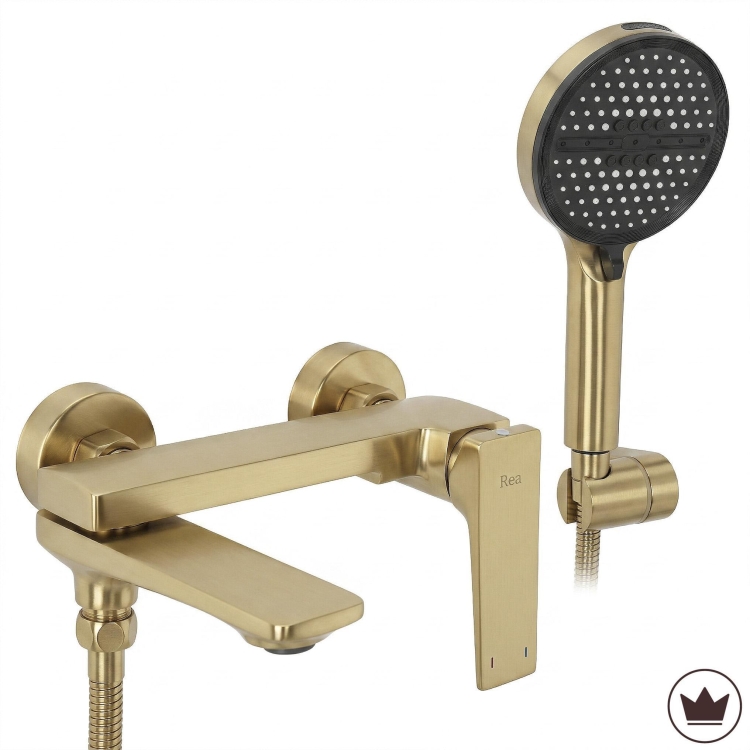 смеситель для ванны и душа Rea Prime brushed gold (REA-B6732)