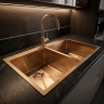кухонная мойка Rea Joel 83x55 с сифоном brush copper (ZLE-06412)